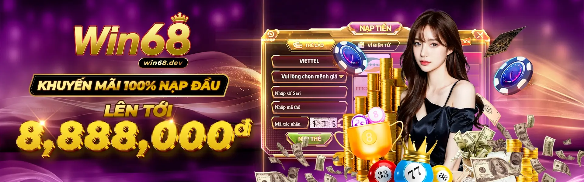 Khuyen mai 100 nap dau len toi 8888000 vnd Violet